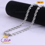 زنجیر استیل مردانه طنابی نقره ای stainless steel H12/3