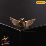 انگشتر استیل زنانه بال فرشته طلایی | 544/1 ysx