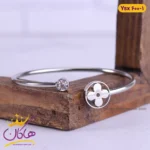 دستبند النگویی استیل زنانه طرح لویی ویتون نقره ای | کد ysx600/1/2