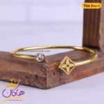 دستبند النگویی استیل زنانه طرح لویی ویتون طلایی | کد ysx600/1/1