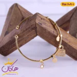 دستبند النگویی استیل زنانه نگین دار آویز کیف دستی | کد ysx609/1