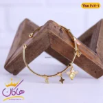 دستبند النگویی استیل زنانه اویز زنبور طلایی | کد ysx607/1