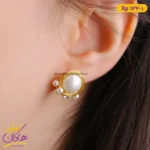 گوشواره استیل زنانه میخی مرواریدی | xp 132/1