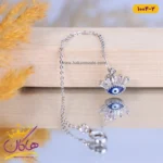 آویز ساعت استیل زنانه چشم زخم نقره ای |‌ کد 1004/2