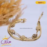 دستبند استیل زنانه دو لاین هرینگبون | کد 1582/1