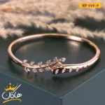 دستبند استیل زنانه النگویی طرح برگ | کد xp 676/2