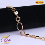 دستبند استیل زنانه زنجیر حلقه ای طرح قلب | کد xp625/3