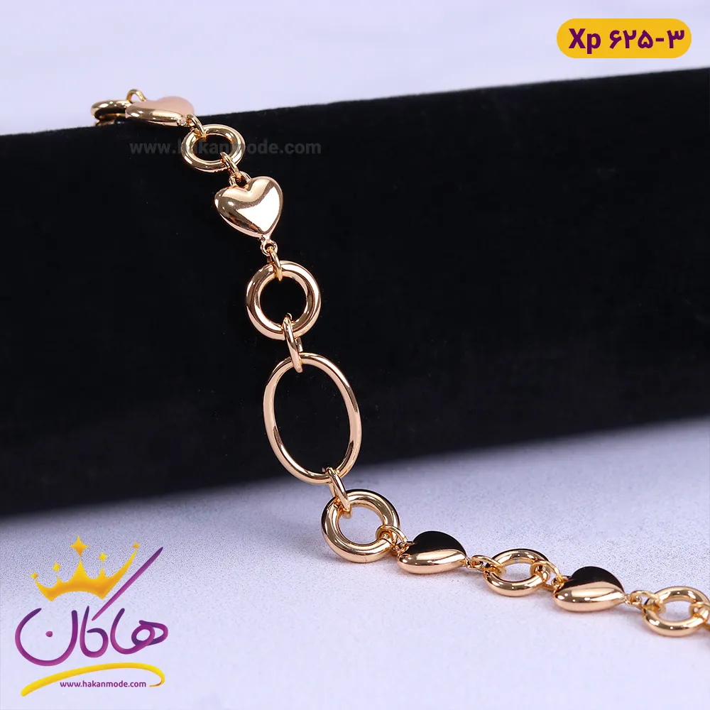 دستبند استیل زنانه زنجیر حلقه ای طرح قلب دستبند استیل زنانه زنجیر حلقه ای طرح قلب | کد xp625/3 - Image 1