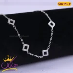 دستبند استیل زنانه زنجیری طرح لوزی | کد cm130/2