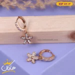 گوشواره استیل زنانه حلقه ای آویز گل | xip 64/3