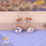 گوشواره استیل زنانه آویز نگین قلب | xp 196/11