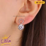 گوشواره استیل زنانه آویز نگینی | XP 172/3