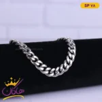 دستبند استیل مردانه کارتیر نقره ای | کد sp 78