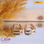گوشواره استیل زنانه مثلثی رزگلد | کد XP 1622/1