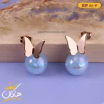 گوشواره استیل زنانه پروانه و مروارید | xip 81/3