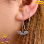 گوشواره استیل زنانه فرشته بخیه ای | ysx 804/2