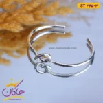 دستبند استیل زنانه النگویی طرح گره | کد st365/3