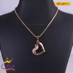 گردنبند استیل زنانه قلب طلایی | xp543/1