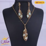 نیم ست استیل زنانه طرح برگ و چشم نظر | کد xip928/2
