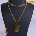 گردنبند استیل زنانه دو لاین آویز چهره | کد ST216/6