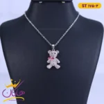 گردنبند استیل زنانه خرس نگینی st175/2