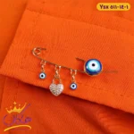 سنجاق سینه استیل قلب چشم زخم | 511/14 ysx