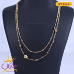 گردنبند استیل زنانه دولایه طرح گل ST206/6