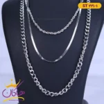 گردنبند استیل زنانه سه لایه زیبا st221/1