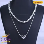 گردنبند استیل زنانه دو لایه قلبی st232 /1
