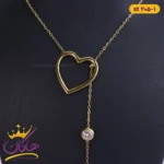 گردنبند استیل زنانه قلب و آویز نگین | st205/1
