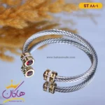دستبند استیل زنانه النگویی سیمی | کد st88/1
