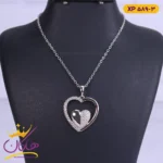 گردنبند استیل زنانه اویز قلب بزرگ و کوچک | کد XP 589/3