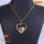 گردنبند استیل زنانه اویز قلب طلایی | کد XP 589/2