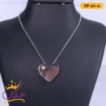 گردنبند استیل زنانه اویز قلب ساده تک نگین | کد XP 511/5