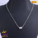 گردنبند نقره زنانه استوانه ای نگینی | AS219