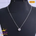 گردنبند نقره زنانه دایره تک نگین | AS213