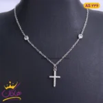 گردنبند نقره زنانه طرح صلیب | AS236