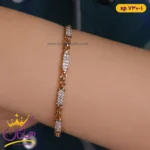 دستبند استیل زنانه مستطیل نگینی |‌ کد xp730/1