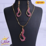 نیم ست استیل زنانه مدل اشک نگین دار | کد XIP 923