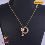 گردنبند استیل زنانه اویز دایره نگین دار | کد XIP658/1