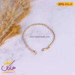 دستبند استیل زنانه طنابی طلایی | کد XPG220/2