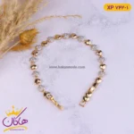 دستبند استیل زنانه قلبی ساده و نگین دار | کد XP742/1