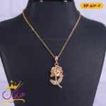 گردنبند استیل زنانه گل رز | کد XP 513/2