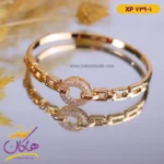 دستبند استیل زنانه النگویی طلایی | کد xp739/1
