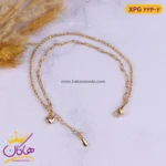 دستبند استیل زنانه دو زنجیر طلایی | کد XPG224/2