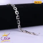 دستبند استیل زنانه مدل مربعی نگین دار | کد cm160/1
