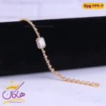 دستبند استیل زنانه نگین دار طلایی | کد xpg236/2