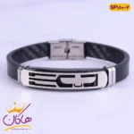 دستبند چرم مردانه استنلس استیل sp180/2