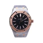 ساعت مچی ای پی مردانه فلزی نقره ای رزگلد صفحه مشکی A 6016/7