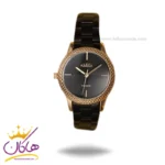 ساعت الکسا زنانه فلزی مشکی طلایی کد 0046/1